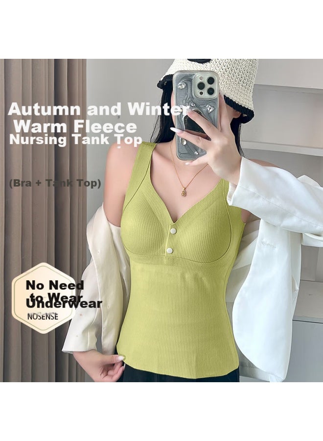 Goso Nursing Bra, Strap Autumn And Winter, No Need To Wear Underwear, Maternity Bra With Chest Pads, Breastfeeding Bra Zj889, Milk Green, M - Image 1
