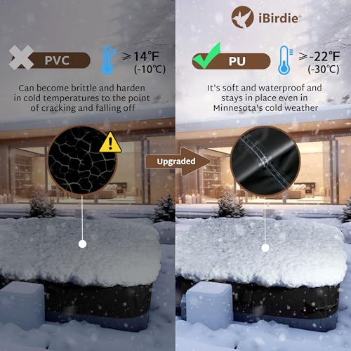 iBirdie Outdoor Waterproof and Weatherproof Hot Tub Cover 85 x 85 inch fit 84 x 84 or 83 x 83 or 82 x 82 or 7 ft x 7 ft Square SPA 600D Heavy Duty Protectors Protective Cover Cap - Image 3