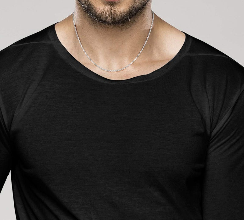 Miabella Solid 925 Sterling Silver Italian 2mm, 3mm Diamond-Cut Braided Rope Chain Necklace for Men Women Made in Italy (2mm, Length 18 Inches) - Image 3