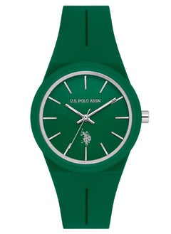 U.S. Polo Assn. Women's 40mm Watch with Green Dial & Green Silicon Strap  - Image 1