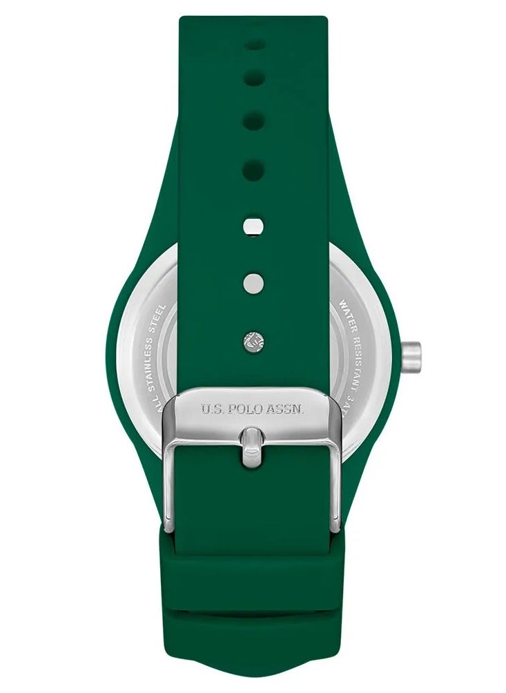 U.S. Polo Assn. Women's 40mm Watch with Green Dial & Green Silicon Strap  - Image 3