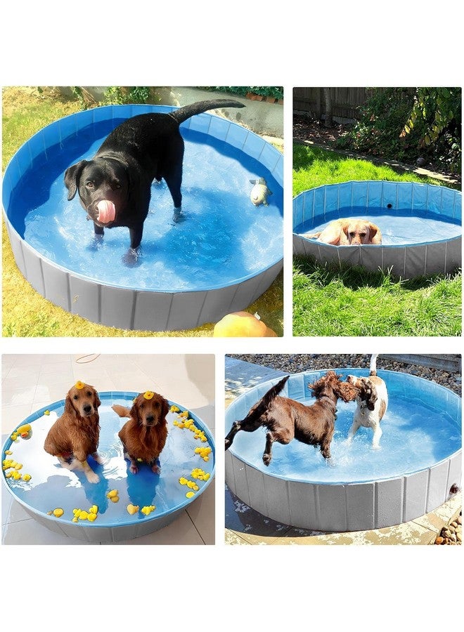 حوض سباحة محمول قابل للطي للكلاب - (120 × 30 سم)، حوض استحمام للكلاب والقطط، حوض سباحة مقاوم للانزلاق للحيوانات الأليفة للاستخدام الداخلي والخارجي، مصنوع من مادة البولي فينيل كلوريد المتينة، قاع مضاد للانزلاق، مقاس كبير - Image 5