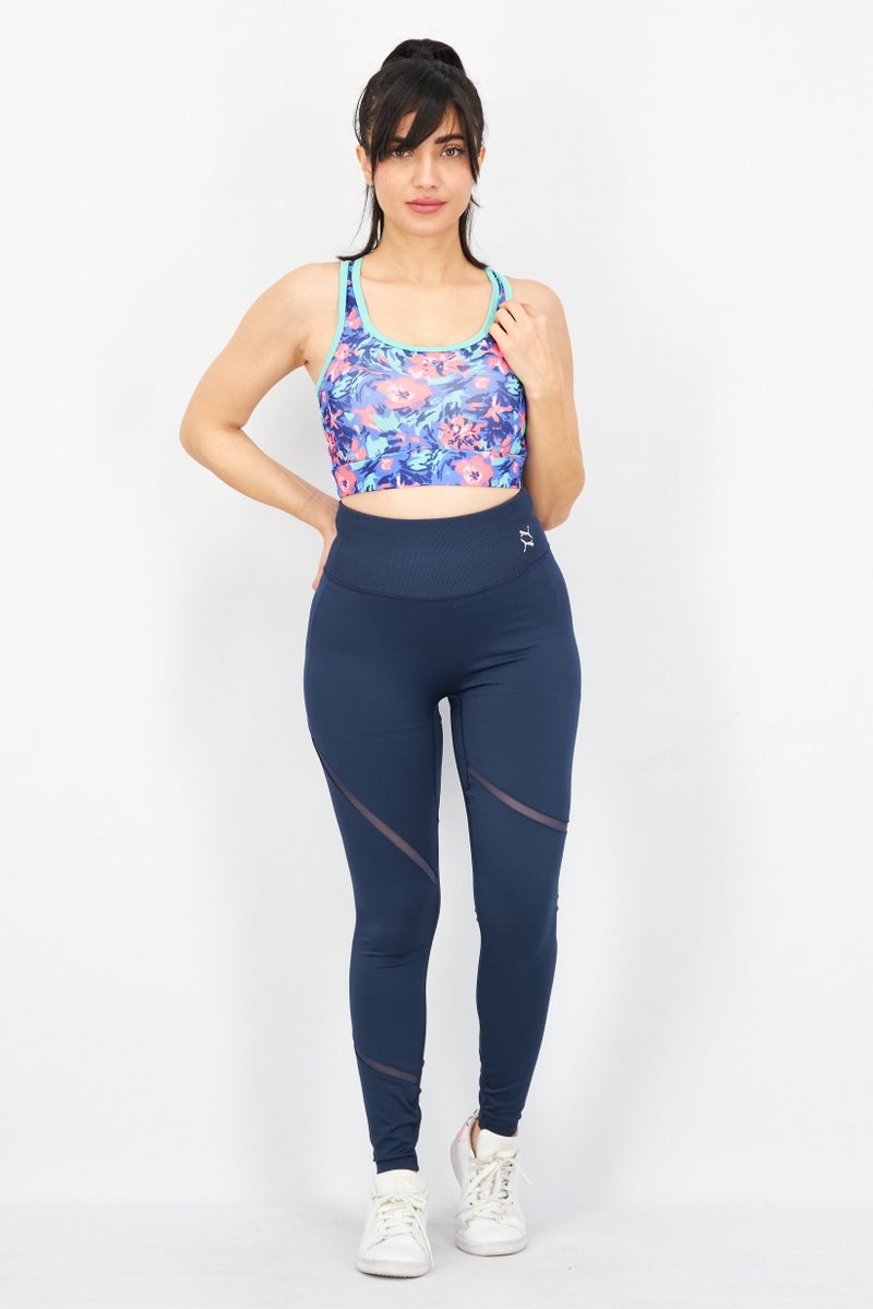 Sinsay Women Round Neck Sleeveless Floral Printed Tank Top,  Blue Combo - Image 2