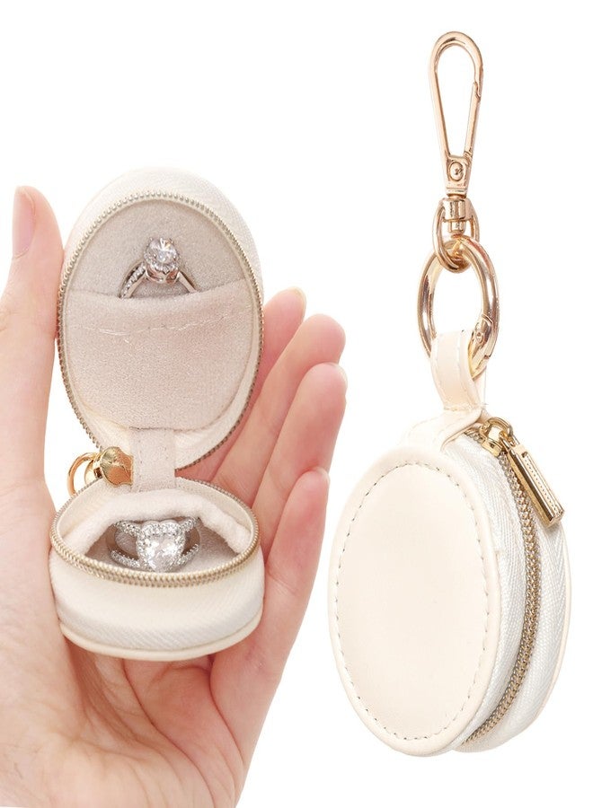 Gvhntk Jewelry Ring Holder Box with Keychain Portable Gym Jewelry Storage Box Case Travel Sports Ring Keeper Case Small Rings Earring Stud Necklace Storage Organizer Cases - Image 1