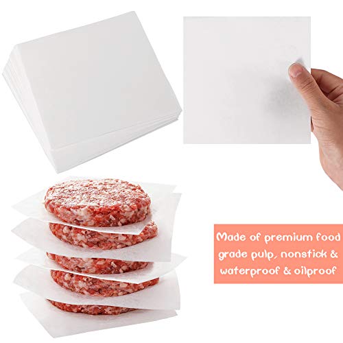 YQL Square Patty Paper 5.5x5.5 Inch, Set of 300, Non Stick Patty Paper Sheets for Burger Press, Patty Serperate and Cake Baking,Freezing and Caramel Candy Wrappers - Image 4