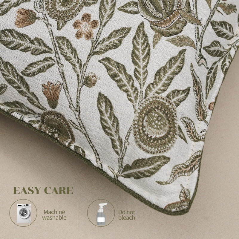 makkey Floral Pillow Covers 20x20 Set of 2 Spring Sage Green Throw Pillow Covers Farmhouse Decorative Pillow Cover for Sofa Bed Living Room Home Decor - Image 5