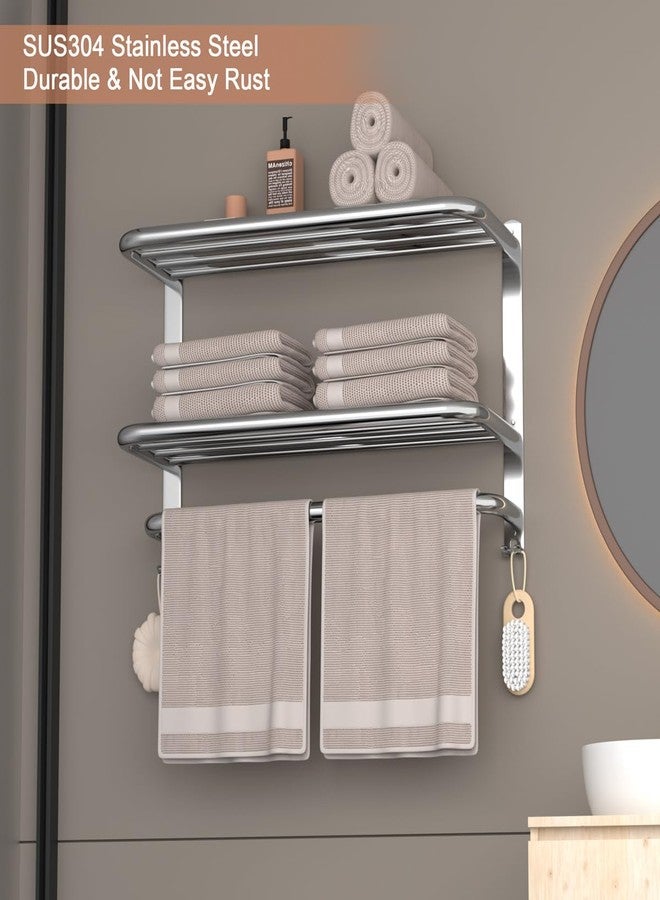 DDS-DUDES 3-Tier Towel Racks for Bathroom with Towel Bars Multilayer Hotel Bath Towel Shelf Stainless Steel Wall-Mounted Brushed Finish Holder with Towel Shelves 23 Inches - Image 5