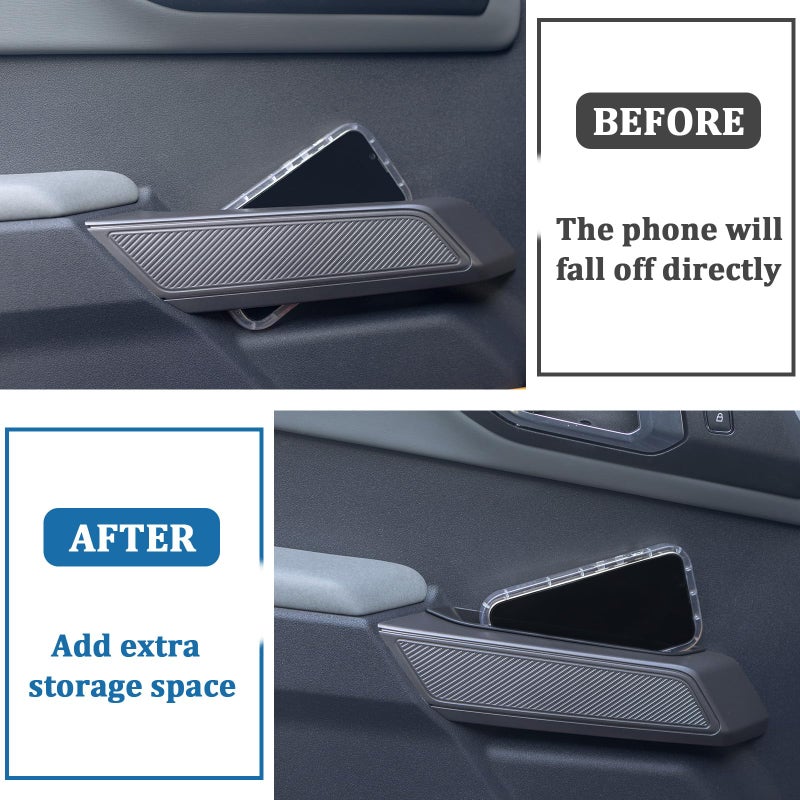 TOPINSTALL 4 Door Handle Storage Box Compatible with Ford Bronco 2021-2026 Accessories, Phone Holder Front and Rear Door Grab Handle Pocket Storage ABS Plastic-4PCS (Not for Sport Model) - Image 5