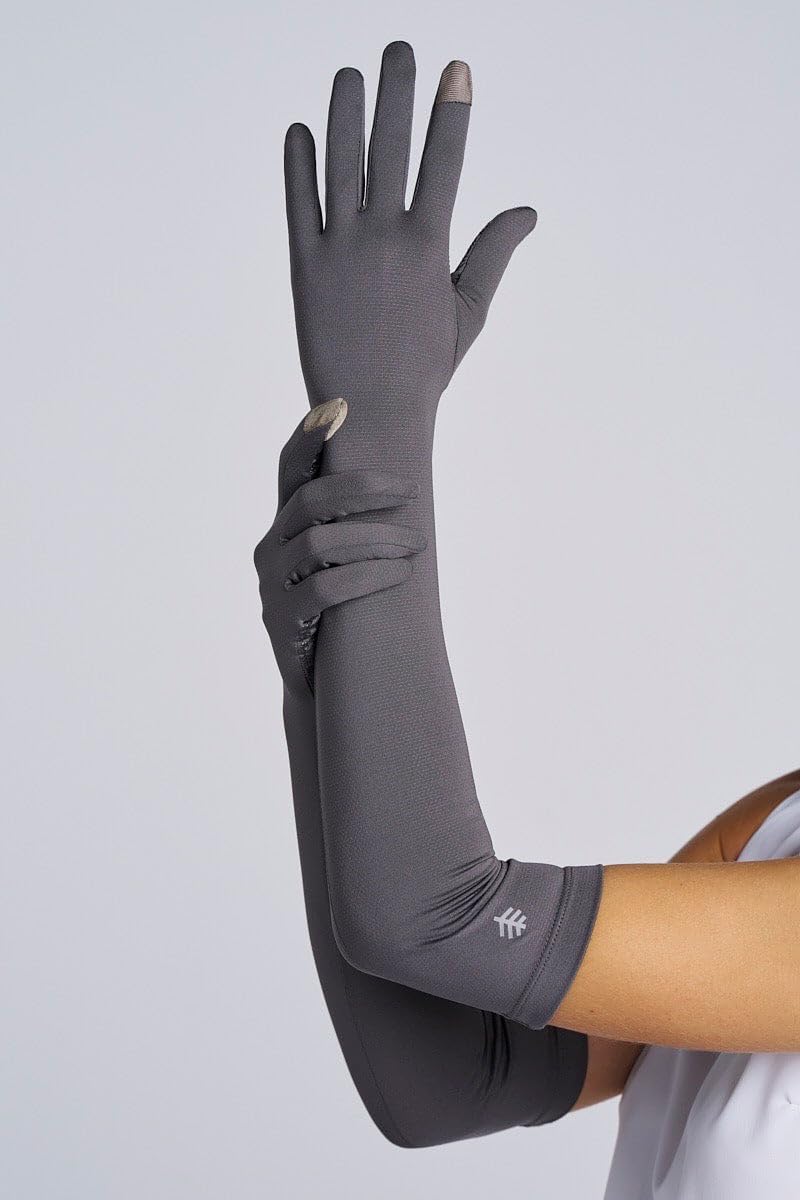 Coolibar UPF 50+ Culebra UV Long Sun Gloves - Charcoal (Small) - Image 5