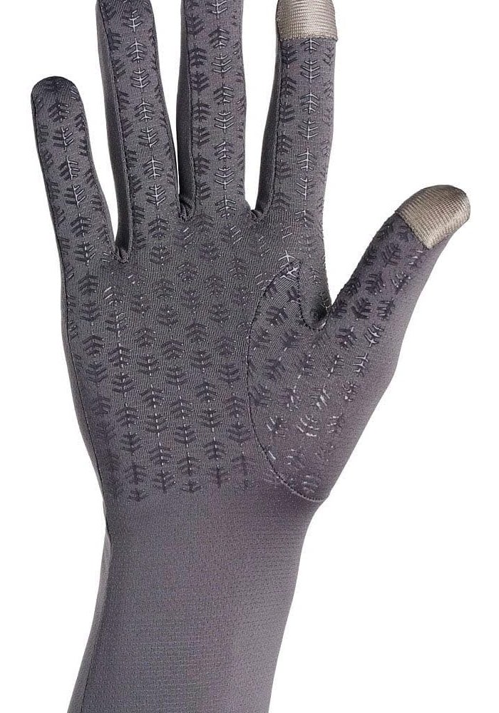 Coolibar UPF 50+ Culebra UV Long Sun Gloves - Charcoal (Small) - Image 2