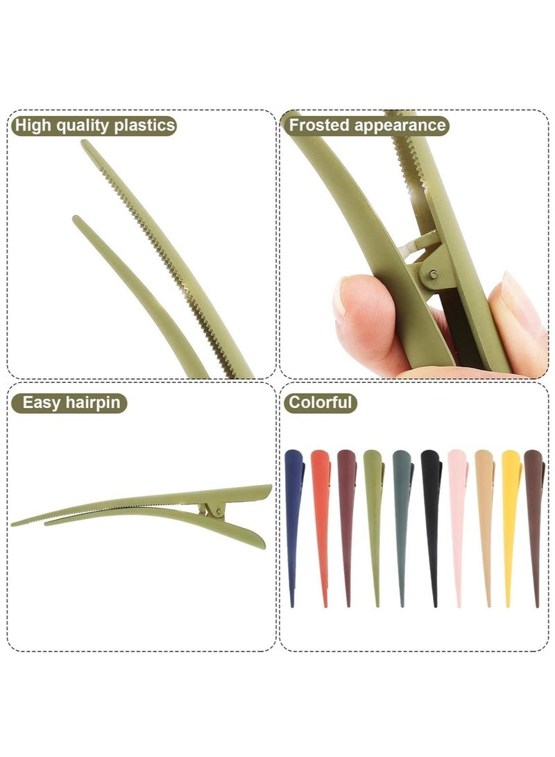 Captaintech Hair Clips for Hair Styling, Long Alligator Colorful Plastic Sectioning Hair Barrettes Duckbill Hair Clip Accessories for Women Girls 4.7 Inch 20Pcs - Image 2