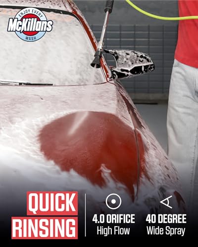 McKillans 40 Degree Pressure Washer Nozzle - Stainless Steel, High-Efficiency Cleaning, Durable Nozzle Guard with Rubberized Protection (4.0 Orifice) - Image 3