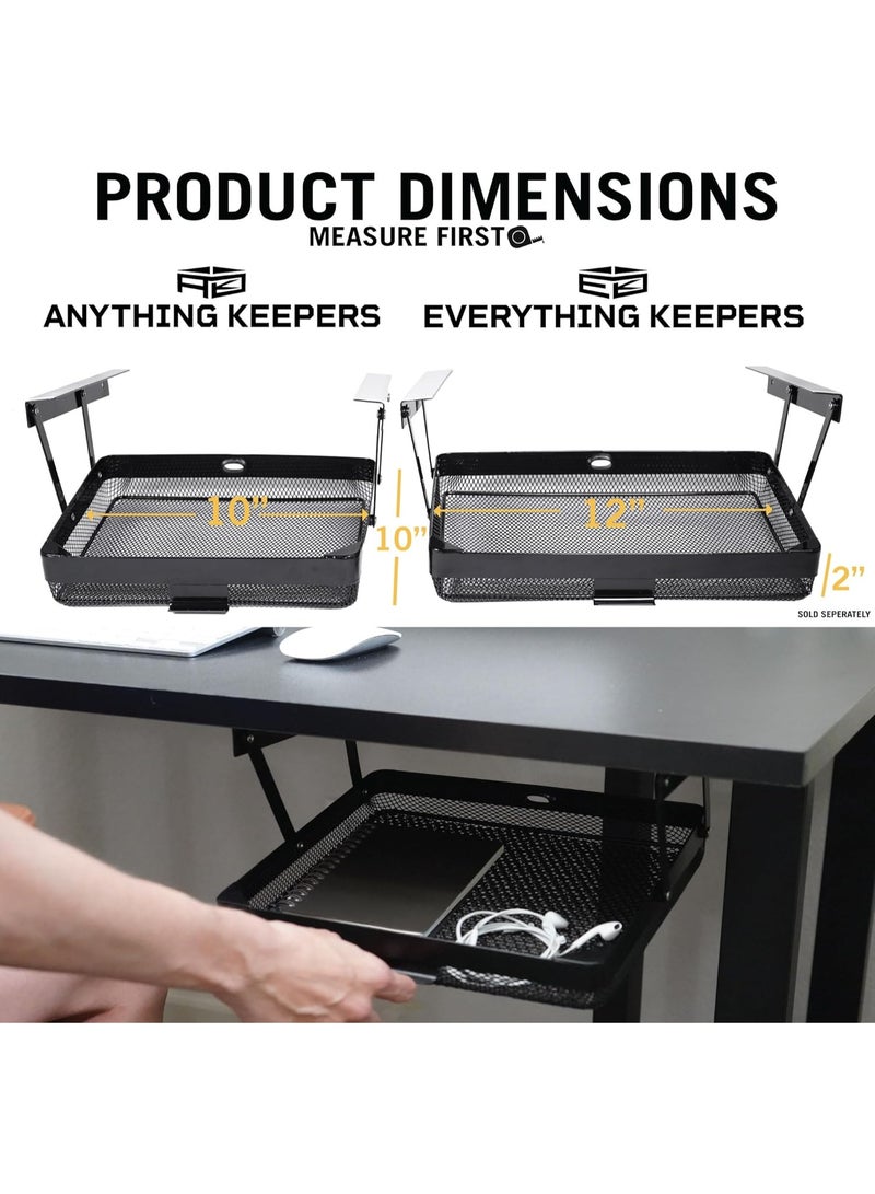 COFFEEKEEPERS Everything Keeper - Organizer for Home, Kitchen, Bathroom, RV, Small Spaces - Storage Organizers - Compact Metal Basket - Under Cabinet Holder - Easy Install - Holds Strong - 13 x 10 x 2.5 in - Black - Image 5