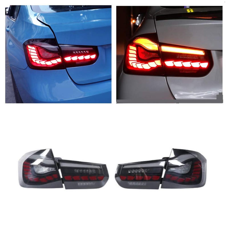 inginuity time LED Tail Lights Sequential Indicator For 20122018 BMW F30 F35 F80 M3 Start Up Animation Rear Lamp Assembly Smoked