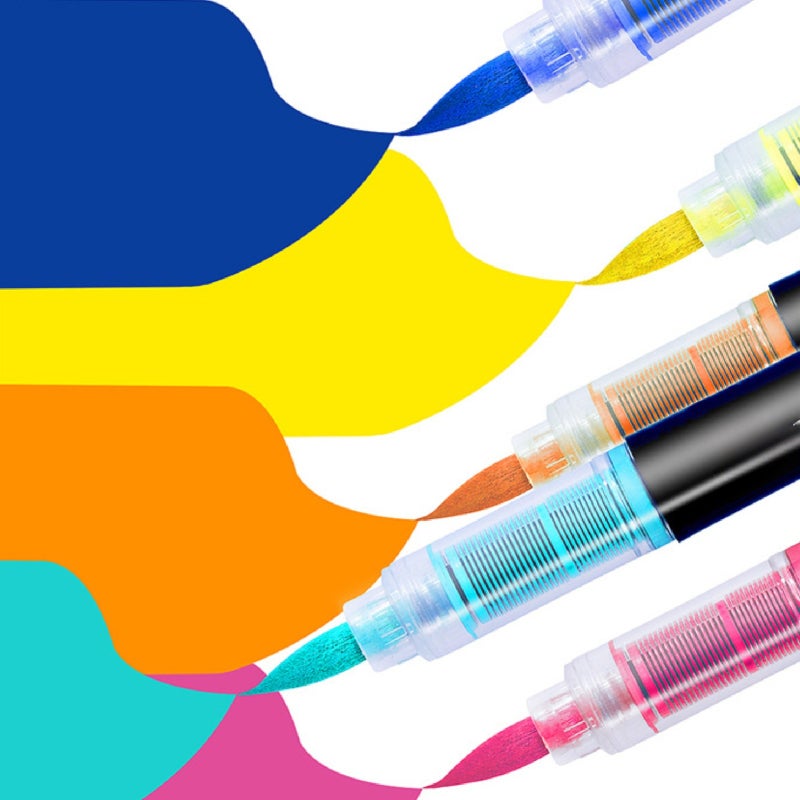 Black Acrylic Paint Pens, 12 Pack Soft Brush Tip Acrylic Paint Markers, Waterproof Art Markers for Wood, Metal, Ceramic, Fabric, Stone, Egg, Rock Painting and DIY Art Crafting - Image 4