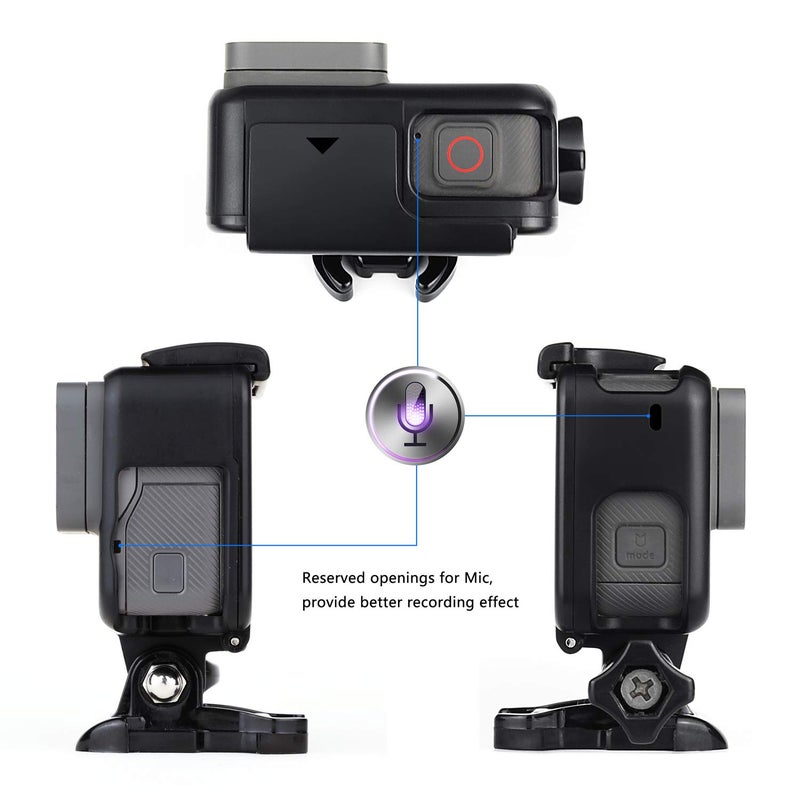 SOONSUN حافظة إطار SOONSUN لكاميرا GoPro Hero 5/6/7 Black، Hero 7 Silver/White، Hero (2018) - قفص واقي مع مشبك إطلاق سريع، برغي إبهام، وغطاء عدسة سيليكون - Image 5