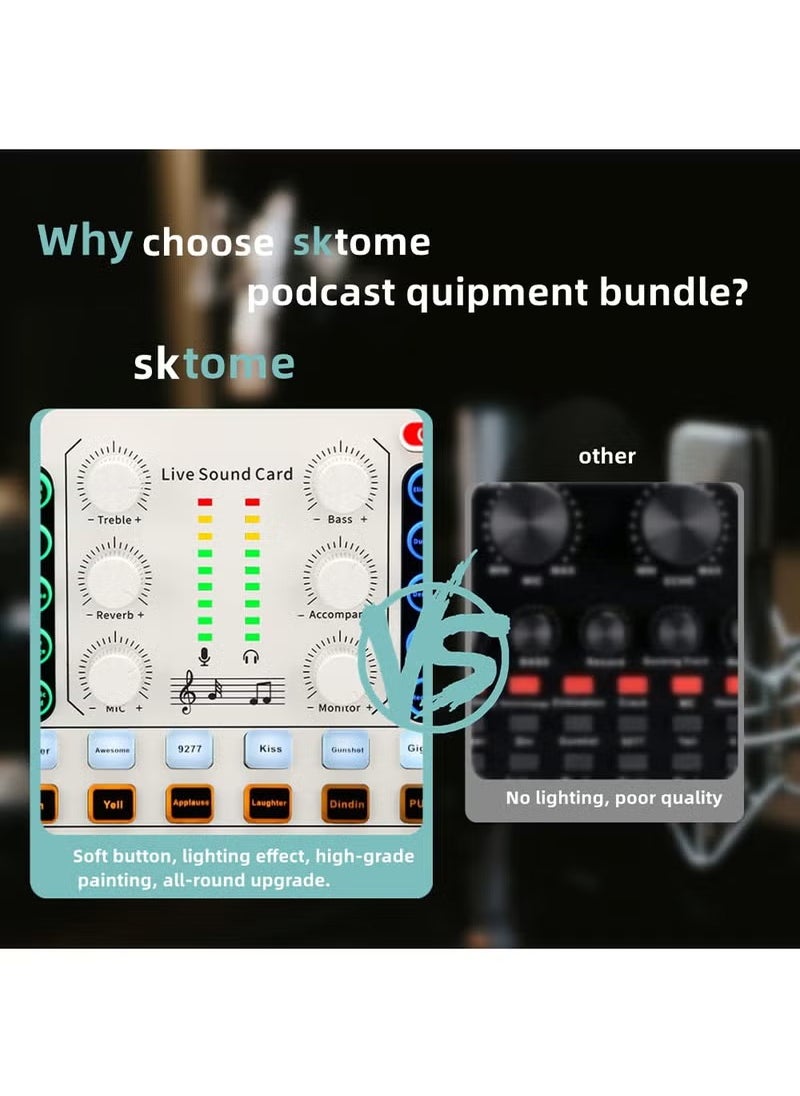 ULHYC - M8 Live Sound Card DSP Chip Twelve Ambient Sounds Four Kinds Of Sound Changes Live Broadcast DJ Mixer Music Recording Guitars TikTok Facebook YouTube USB Bluetooth - Image 1