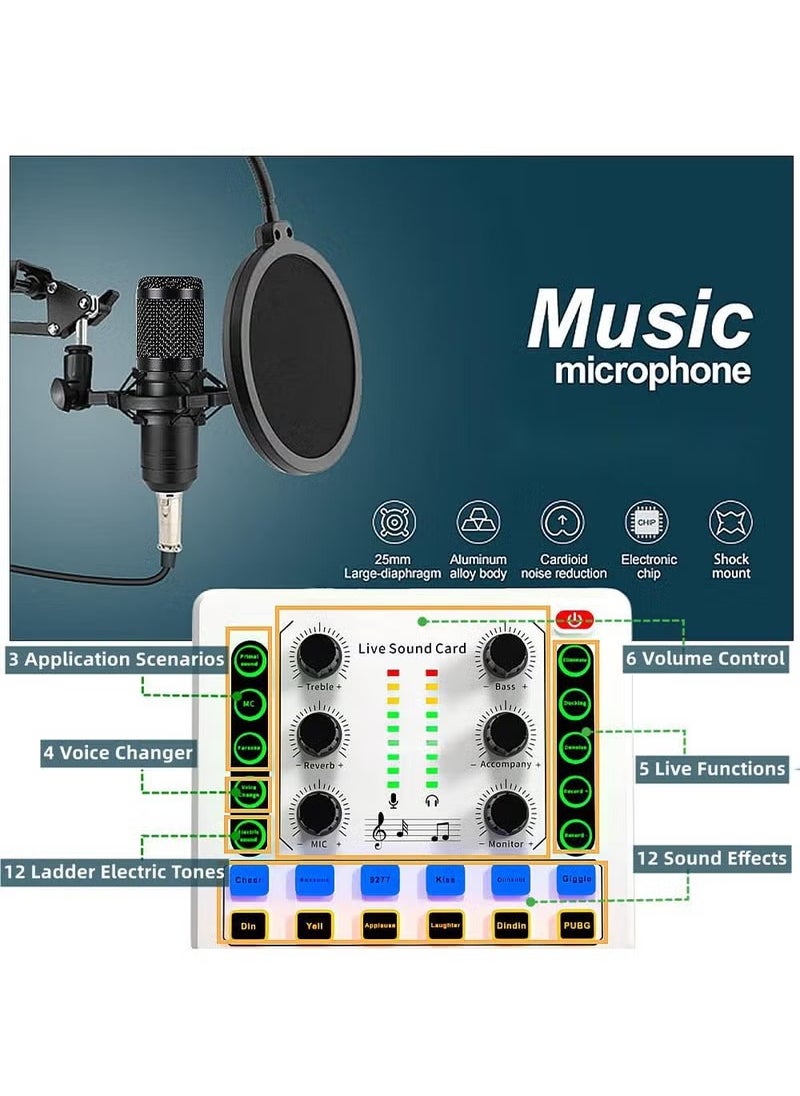 ULHYC - M8 Live Sound Card DSP Chip Twelve Ambient Sounds Four Kinds Of Sound Changes Live Broadcast DJ Mixer Music Recording Guitars TikTok Facebook YouTube USB Bluetooth - Image 1