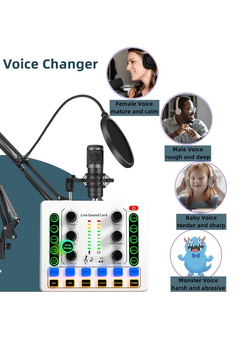 ULHYC - M8 Live Sound Card DSP Chip Twelve Ambient Sounds Four Kinds Of Sound Changes Live Broadcast DJ Mixer Music Recording Guitars TikTok Facebook YouTube USB Bluetooth - Image 1