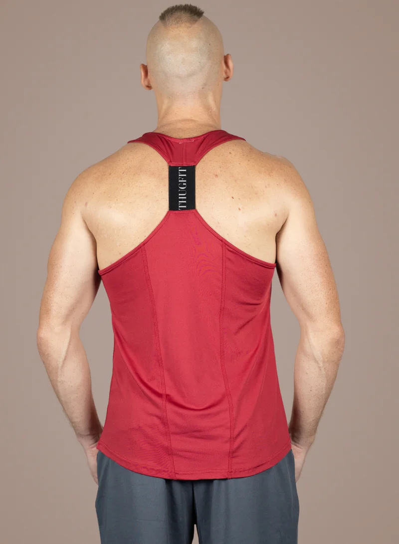 THUGFIT MuscleHustle Men's Slim Fit Tank Top - Red