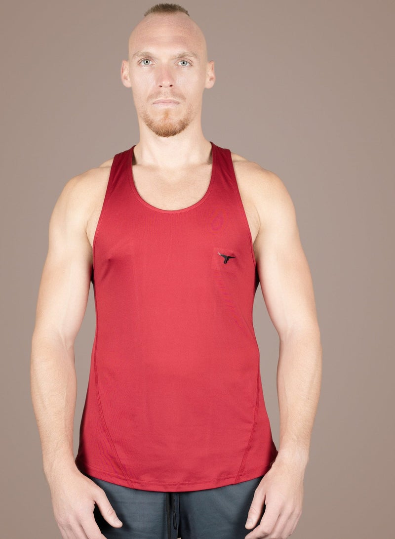 THUGFIT MuscleHustle Men's Slim Fit Tank Top - Red - Image 1