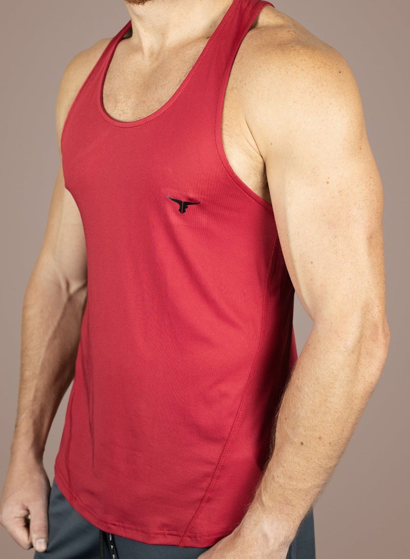 THUGFIT MuscleHustle Men's Slim Fit Tank Top - Red - Image 4