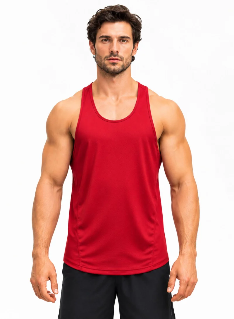 Thugfit THUGFIT MuscleHustle Men's Slim Fit Tank Top - Red
