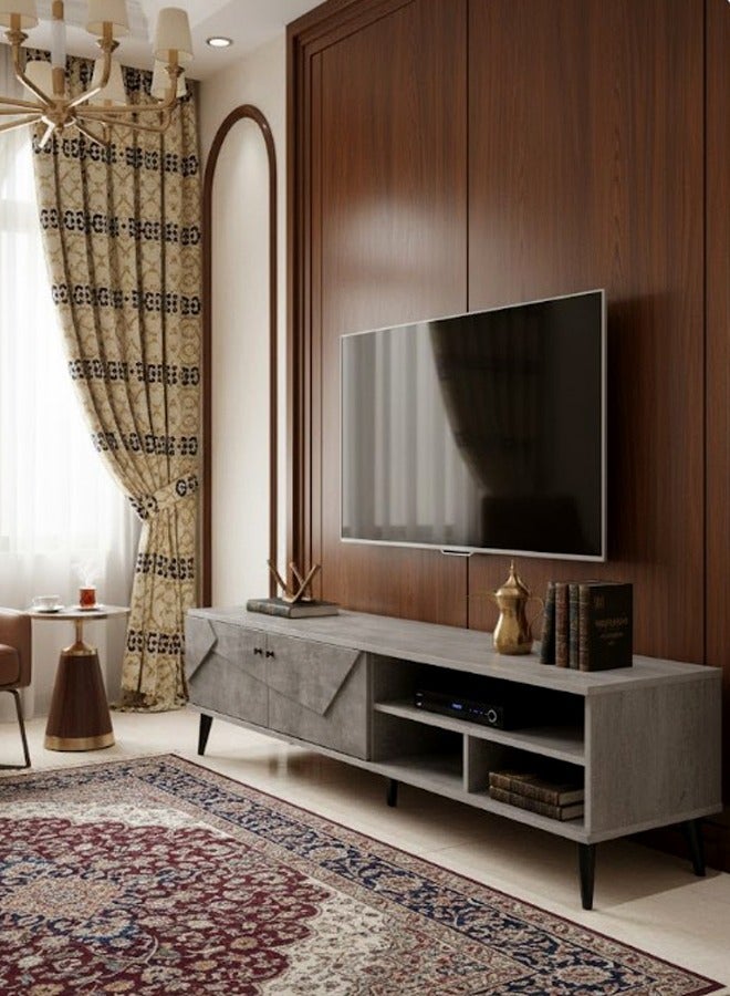 Living Wooden Plasma TV Table With Shelf 40x180 CM - Image 1