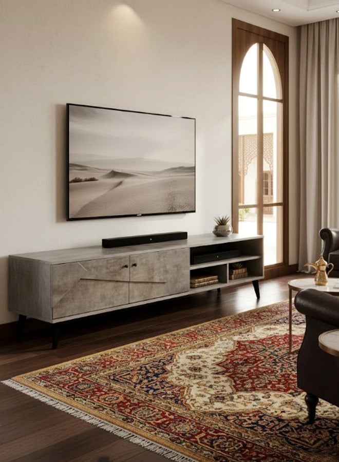 Living Wooden Plasma TV Table With Shelf 40x180 CM - Image 2