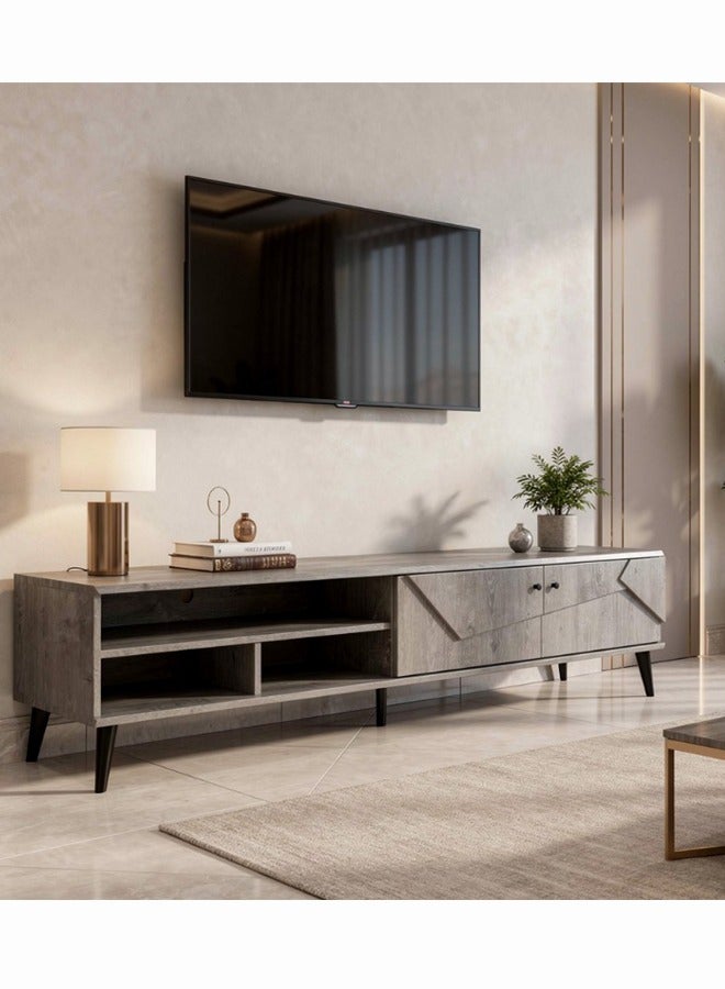 Living Wooden Plasma TV Table With Shelf 40x180 CM - Image 3