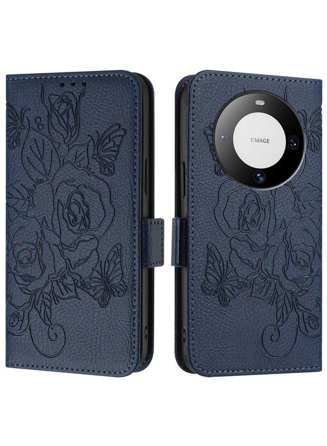 S-TOP Case For Huawei Mate 60 Embossed Rose RFID Anti-theft Leather Phone Case - Image 2