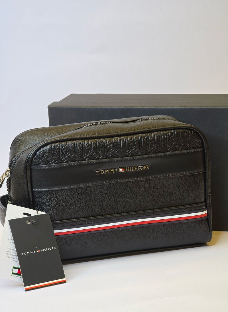 Hilfiger Denim Tommy Hilfiger Black Leather Bag For Men - Image 1