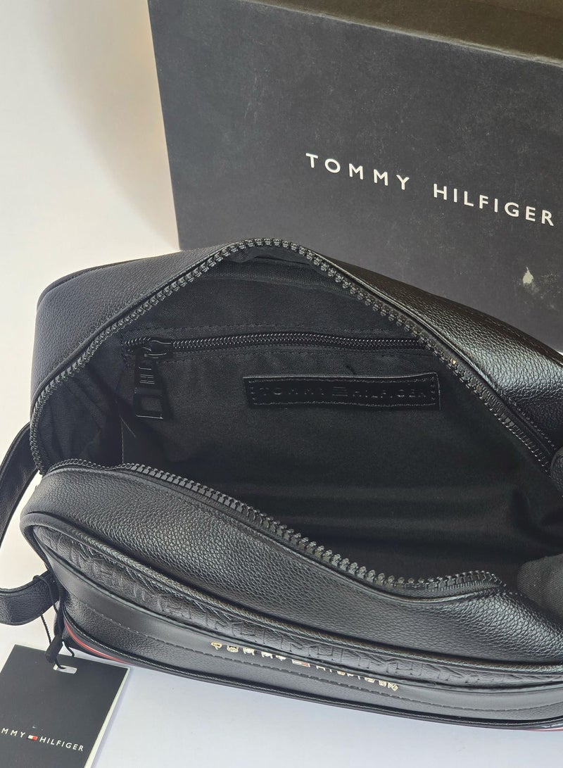 Hilfiger Denim Tommy Hilfiger Black Leather Bag For Men - Image 5