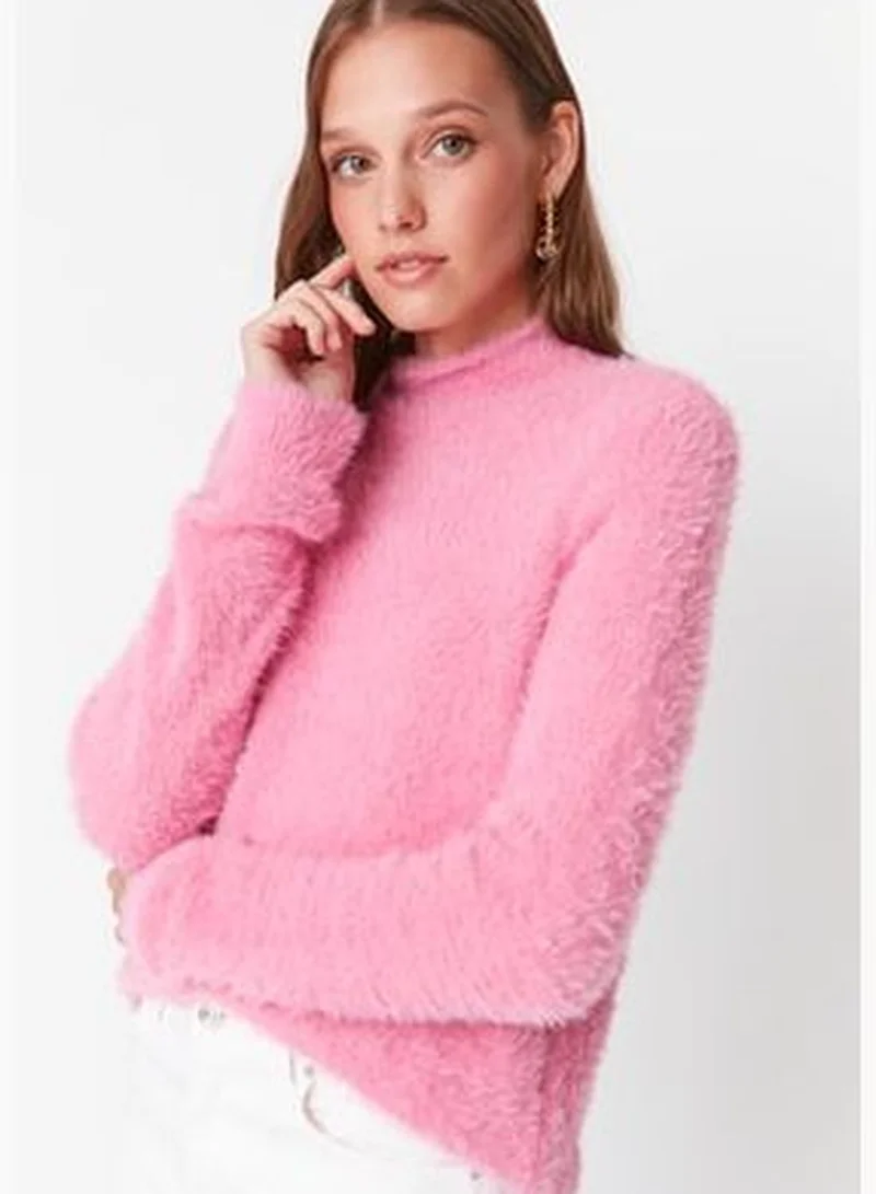 trendyol Pink Beard Yarn Knitwear Sweater TWOAW23KZ0045