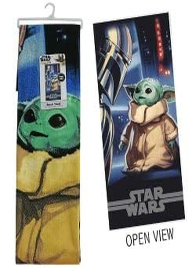 Jay Franco Star Wars Mandalorian Microfiber Towel - Super Soft and Absorbent Fade Resistant Cotton Towel - Star Wars Mandalorian Towel Used for Beach, Pool, and Bath - Measures 27 x 54 inches - Image 1
