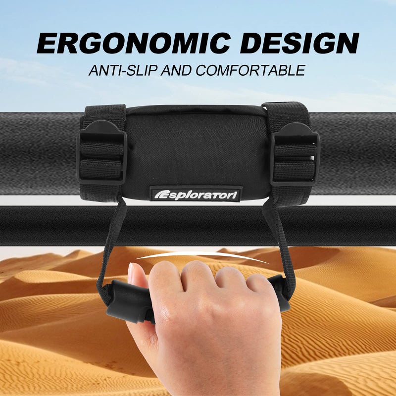 Esploratori UTV Roll Bar Grab Handle Grips, UTV Grab Handles for 1.5"-2" Roll Bar Compatible with Polaris RZR, Can Am, Gator, Kawasaki, Wildcat, Yamaha Rhino and YXZ (2 Pack) - Image 4