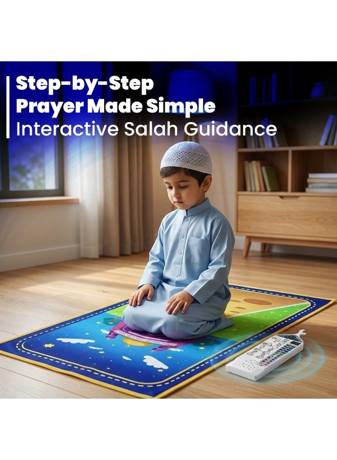 برينت شوب فور مي سجادة صلاة تعليمية للأطفال | صوت تفاعلي للصلاة والوضوء والدعاء | دعم ست لغات مع الترجمة | قاعدة ناعمة مانعة للانزلاق - Image 5