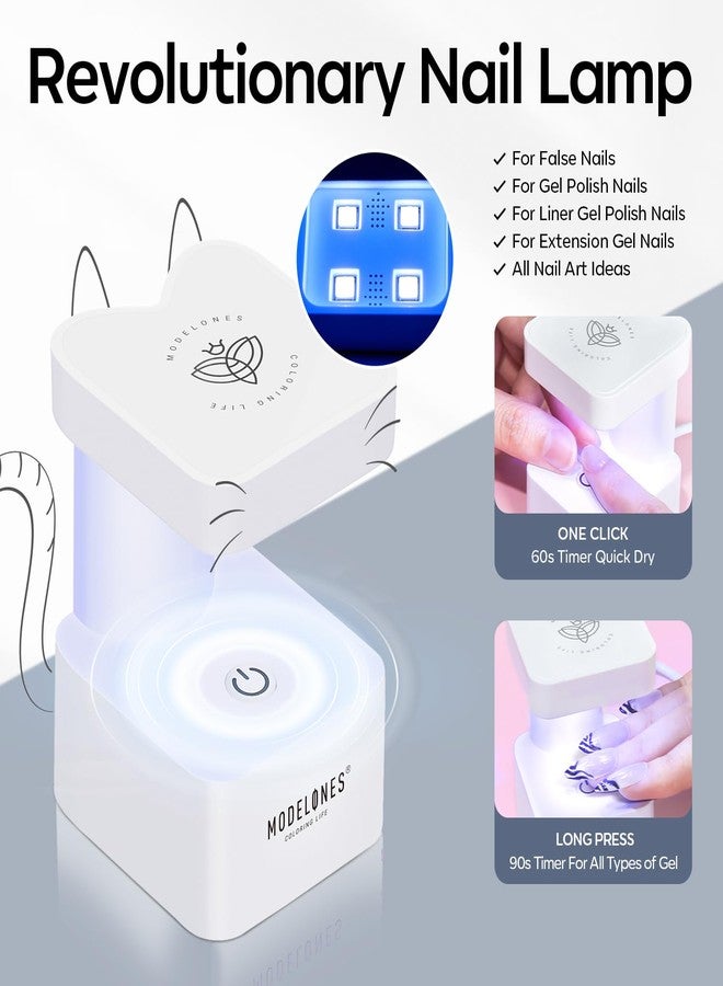 modelones Gel Nail Kit Short Coffin, Upgrade 510Pcs Fake Nails 15Sizes, 9-in-One Glue Prep Dehydrator & Mini U V Light Clipper, Pre-shaped Half Matte Press on Short Coffin Tips for DIY Salon - Image 4