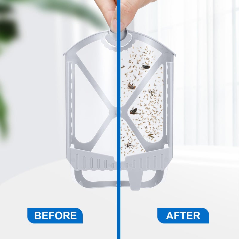INRAGEO Flying Insect Trap & 5 Cartridges - Attracts and Traps Flying Insects Fruit Flies Mosquitoes - Compatible with M364A Refill (1 Plug-in Base + 5 Cartridges) - Image 2