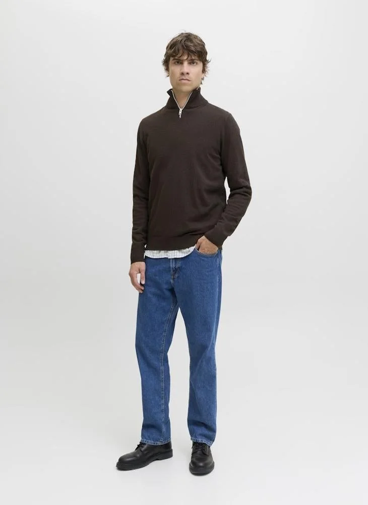JJ Rebel Knit Neck Half Zip Sweater