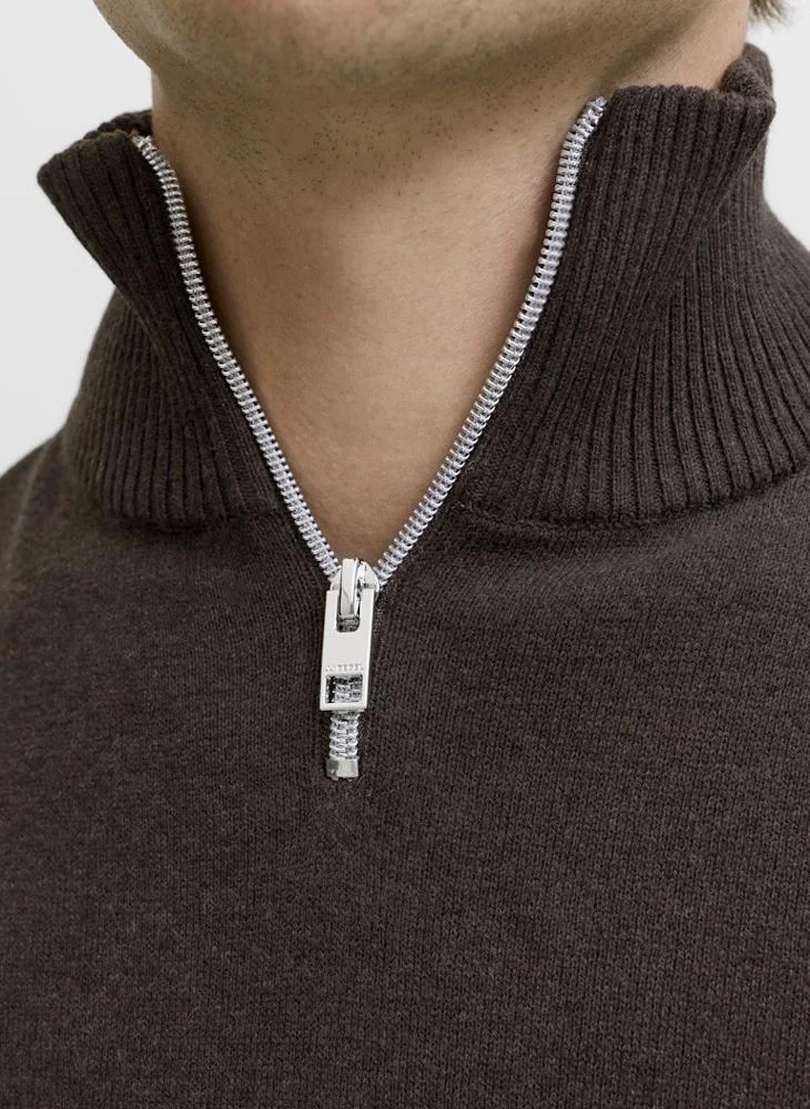 JJ Rebel Knit Neck Half Zip Sweater