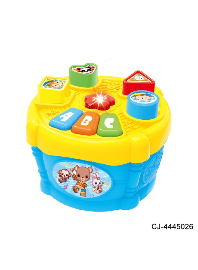 CJ Export Storage Geometric Sound And Light Drum New Fun Can Sound Music Building Blocks Children's Educational Toys - Image 1