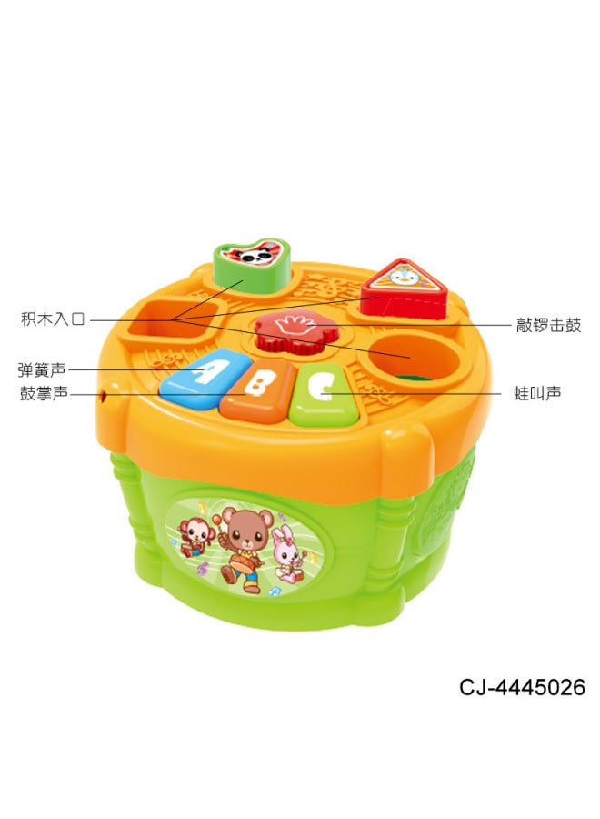 CJ Export Storage Geometric Sound And Light Drum New Fun Can Sound Music Building Blocks Children's Educational Toys - Image 2