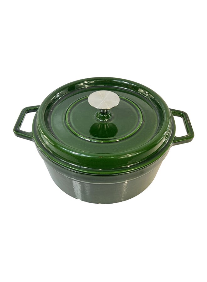 PARFAIT Dual Ergonomic Handle Cast Iron Casserole with Lid Green 20cm KA20N-G - Image 1