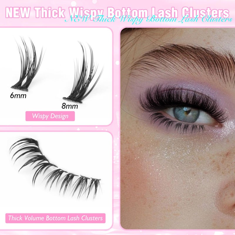 Winifred Bottom Lash Clusters Thick Volume Lower Lash Extension DIY Individual Lashes Bottom Clusters Lashes for Cluster Eyelash Extensions (168pcs) - Image 3