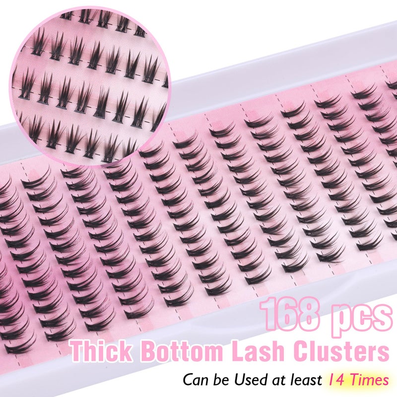 Winifred Bottom Lash Clusters Thick Volume Lower Lash Extension DIY Individual Lashes Bottom Clusters Lashes for Cluster Eyelash Extensions (168pcs) - Image 4