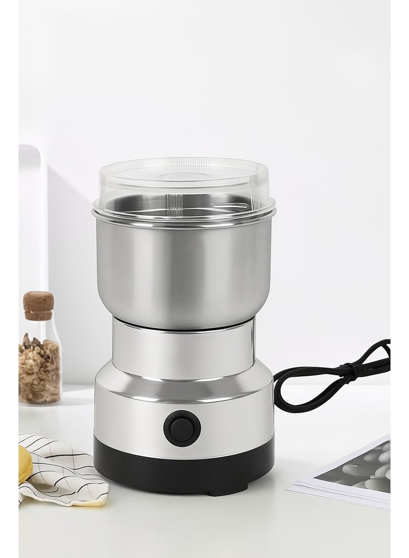 GRINDER 3-Pin Electric Coffee & Spice Grinder Electric Coffee & Spice Grinder 200W – Stainless Steel Bowl, Metal Blade, Multipurpose Dry Food Grinder for Coffee Beans, Nuts, Spices, Cardamom, Pepper, and Grains - Image 1