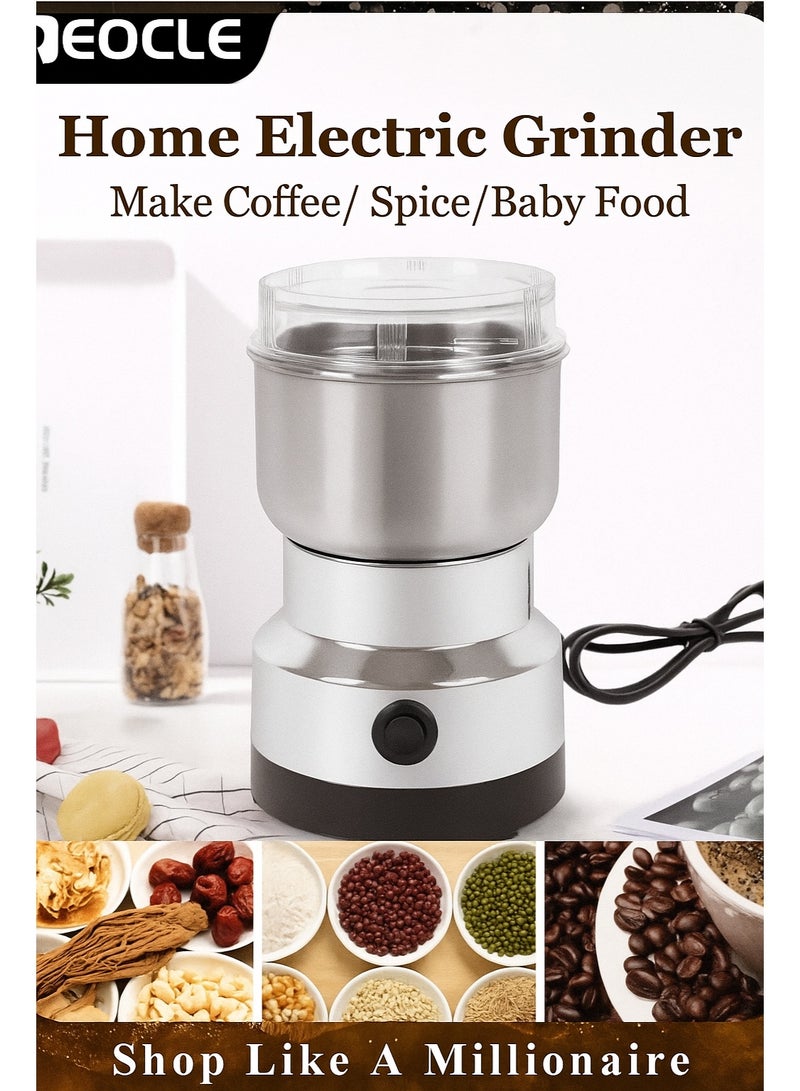 GRINDER 3-Pin Electric Coffee & Spice Grinder Electric Coffee & Spice Grinder 200W – Stainless Steel Bowl, Metal Blade, Multipurpose Dry Food Grinder for Coffee Beans, Nuts, Spices, Cardamom, Pepper, and Grains - Image 5