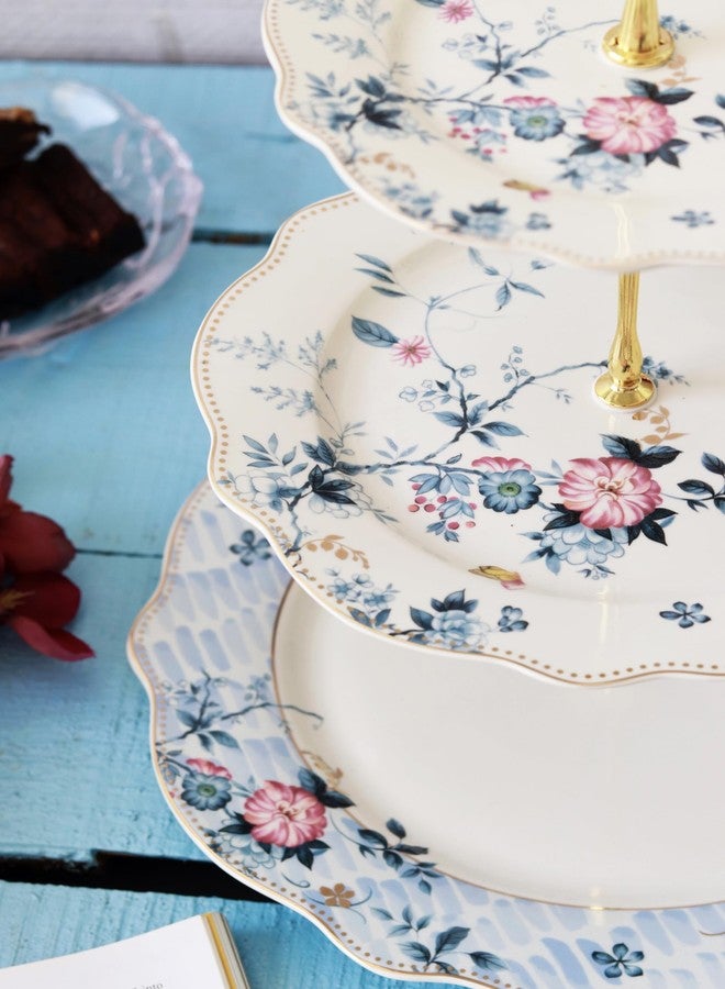 Vigneto Spring Meadows Three Tier Dessert Stand, Cupcake Display and Cake Stand, Detachable Serving Dessert Tower | Finest Premium Porcelain - Image 5