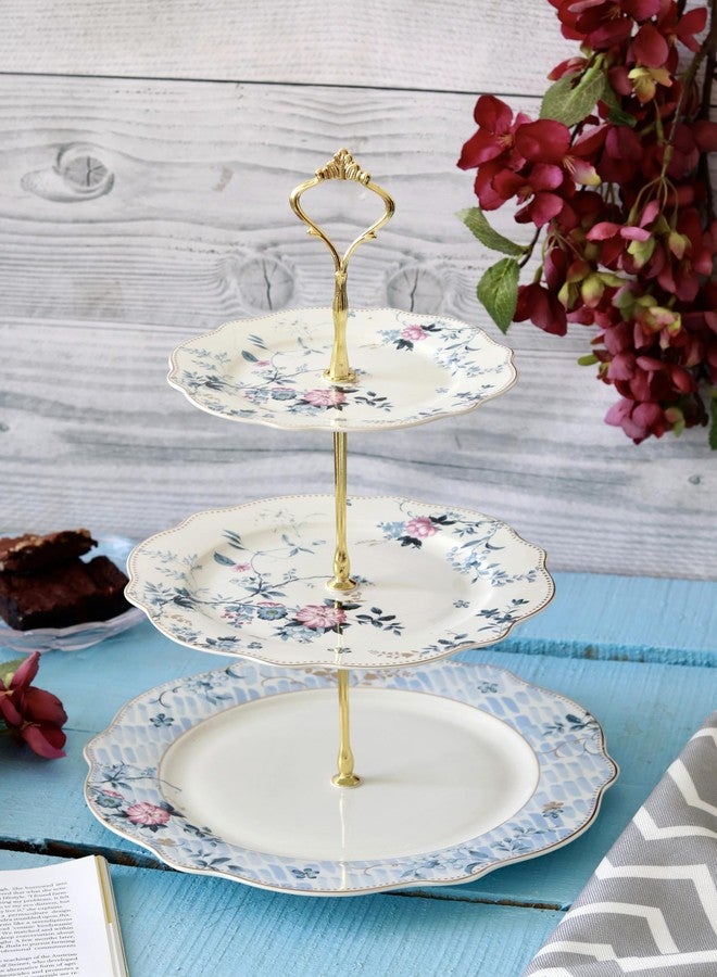 Vigneto Spring Meadows Three Tier Dessert Stand, Cupcake Display and Cake Stand, Detachable Serving Dessert Tower | Finest Premium Porcelain - Image 4